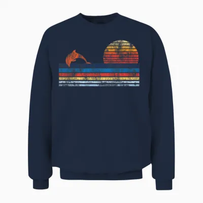 Dolphin Retro Vintage Unisex Sweatshirt - Navy