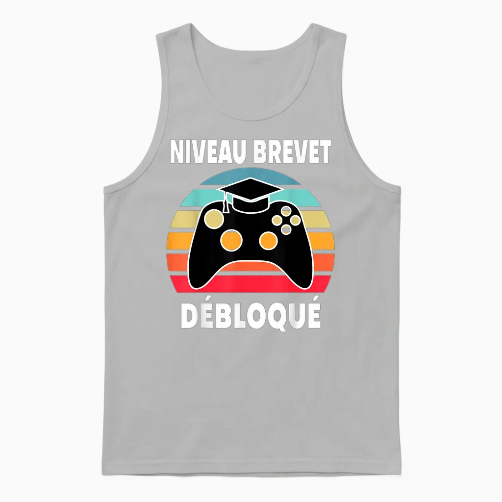 Réussite Brevet Diplôme Collège Vintage Collégien Gaming Ado Unisex Tank Top in Ash