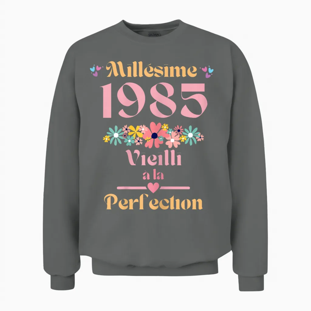 39 Ans Femme 1985 Idée Cadeau Anniversaire Drôle Humour Mama T-Shirt, Black, Female X-Small Unisex Sweatshirt in Graphite Heather