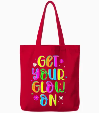Get Your on in My Glowing Era Group Team Party Squad Gifts Tote Bags - Red