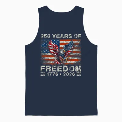 250th American Anniversary Independence 250 Years of Freedom Unisex Tank Top - Navy