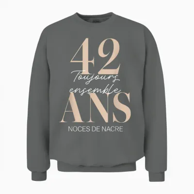 Idée Cadeau 42 Ans De Mariage – Noces De Nacre Unisex Sweatshirt - Graphite Heather