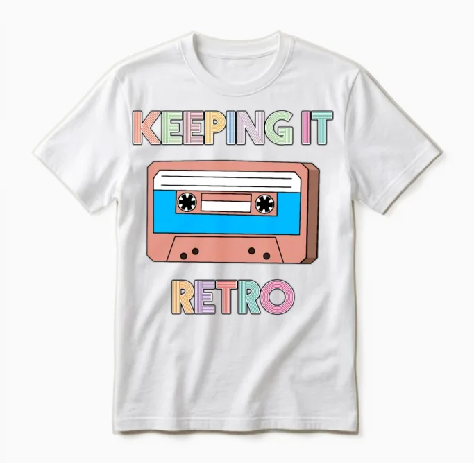 Keeping It Retro - 90's Retro Cassette Tape Design Unisex T-Shirt - White
