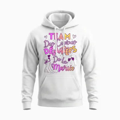 Women's Team Crazy Girlfriends of the Bride T-Shirt Evjf T-Shirt, White Unisex Hoodie - White