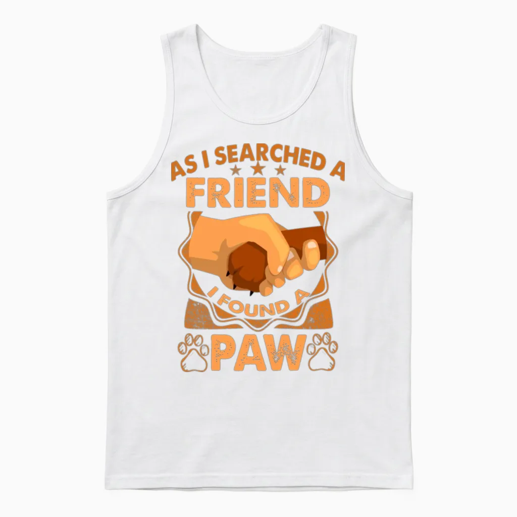 Funny Dog Paw Dog Animal Lovers Friend Dog Human Unisex Tank Top in White