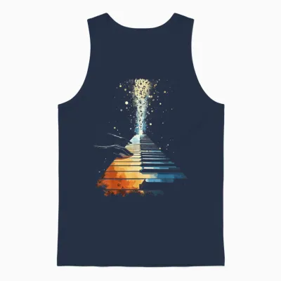 Pianiste Piano Clavier Unisex Tank Top - Navy