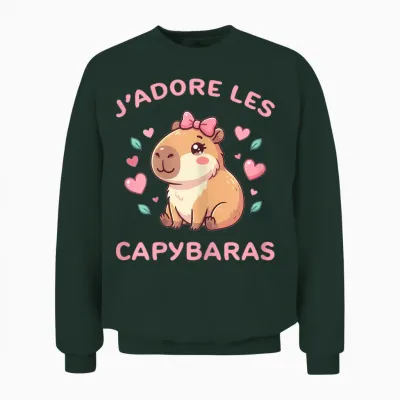 J'adore Les Capybaras Pour Fille Fan De Capybara Unisex Sweatshirt - Forest