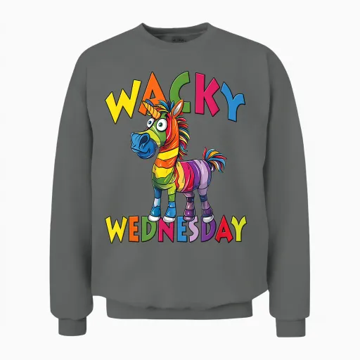 Wacky Wednesday Kids and Teachers | Mismatch Day Spirit Week Unisex Sweatshirt - Graphite Heather