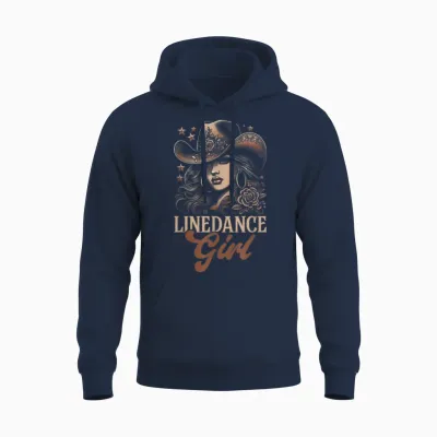 Line Dance Girl Cowgirl Cowboy Line Dancer Country Musik Unisex Hoodie - Navy