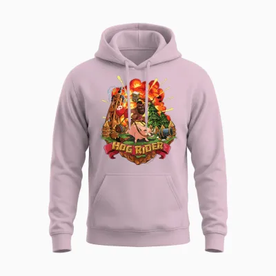 Clash of Clans Hog Rider Epic Explosion Logo Unisex Hoodie - Light Pink