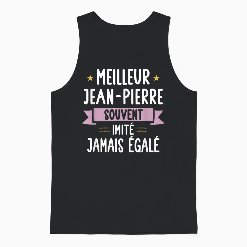 Unique Man Gift Humour Personalised Name Jean-Pierre T-Shirt, Black, S Unisex Tank Top in Black