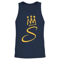 Letter S Unisex Tank Top - Navy – 2