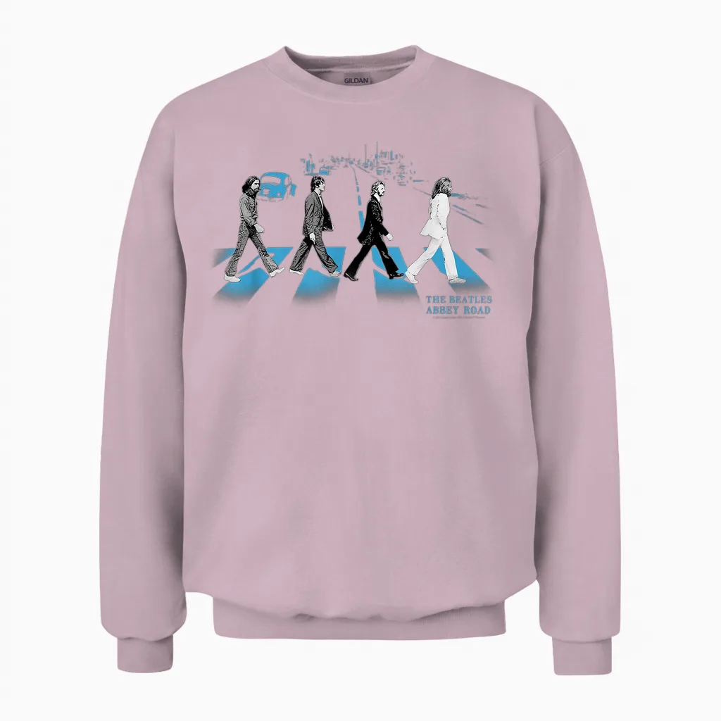 The Beatles - Abbey Road Street Blues Unisex Sweatshirt in Light Pink