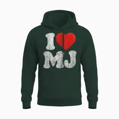 Retro I Love Mj Shirt, I Heart Mj Unisex Hoodie - Forest