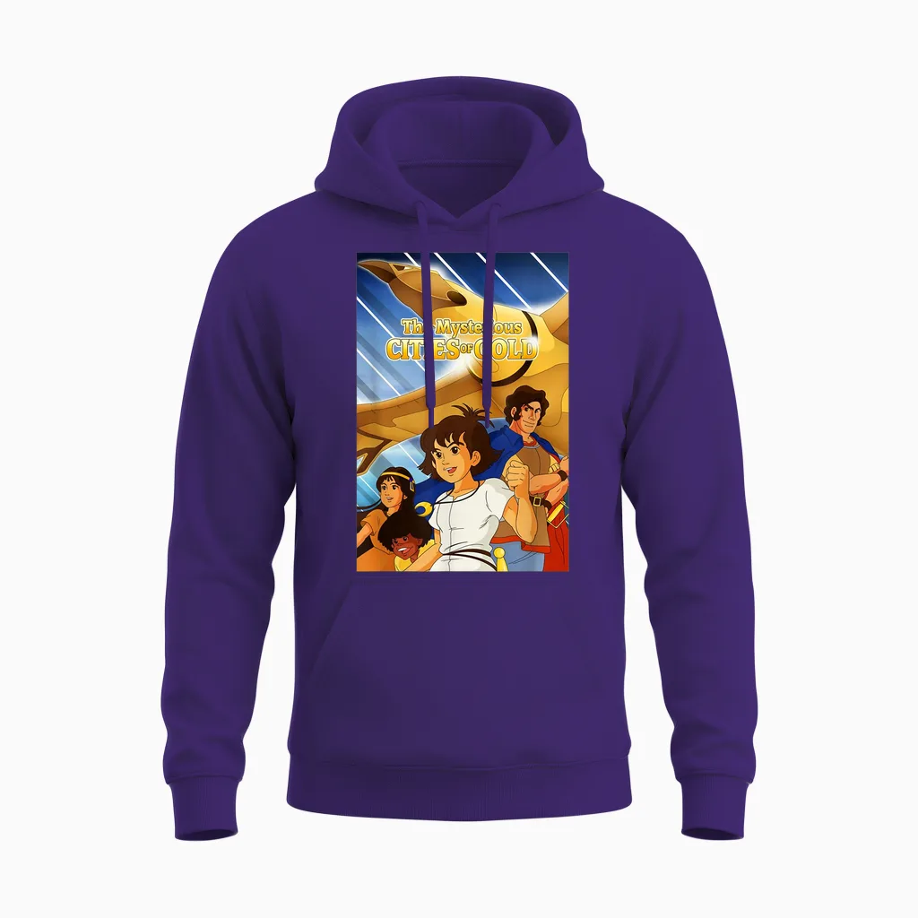 The Mysterious Cities of Gold - Retro 80s Cartoon Kids T-Shirt, Black Unisex Hoodie in Purple