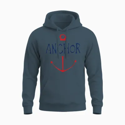 One Piece Sketch Anchor Simple T-Shirt, White, S Unisex Hoodie - Dark Heather