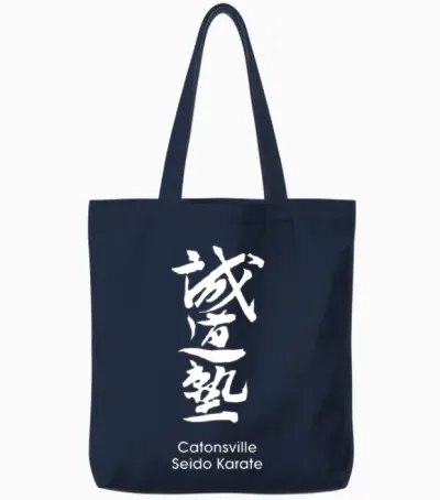 Seido Juku Kanji, Catonsville Seido Karate Tote Bags - Navy