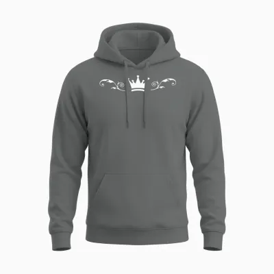 Crown White Unisex Hoodie - Graphite Heather