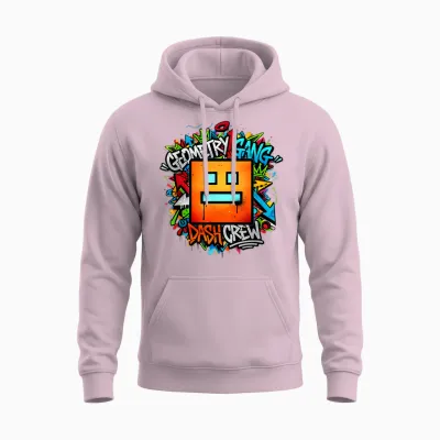 Geometry Gang Dash Crew Unisex Hoodie - Light Pink
