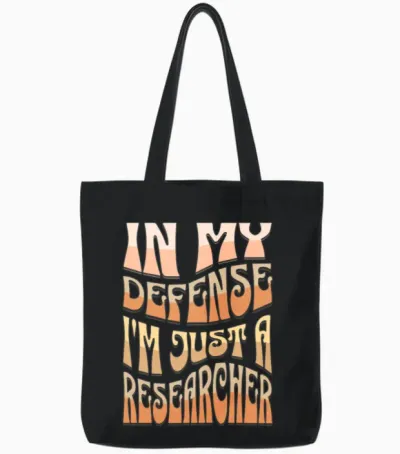 Funny Researcher Tote Bags - Black