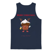 Reindeer Cupcake Christmas Cheer Unisex Tank Top - Navy – 1