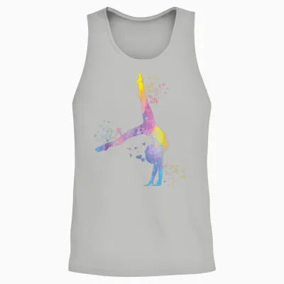 Gymnastic Gymnastics T-Shirt for Girls and Children, Black Unisex Tank Top - Ash