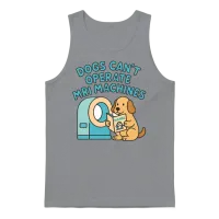 Playful Dog and Mri Machine Cartoon Unisex Tank Top - Sport Grey – 1