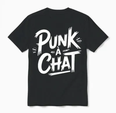 Punk Cat T-Shirt, Black, S Unisex T-Shirt - Black