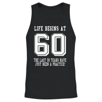 Life Begins at 60... 60th Birthday Unisex Tank Top - Black – 2