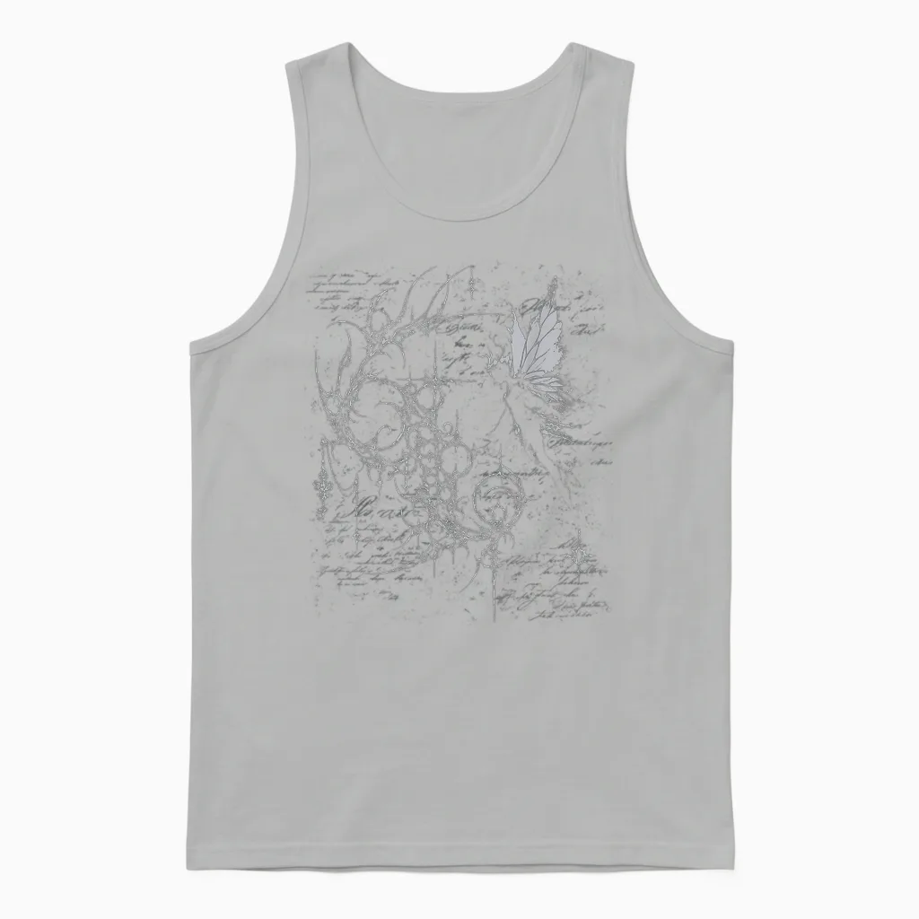 Y2k Grunge Fairy Alt Goth Sigilism Vintage Graphic Unisex Tank Top in Ash