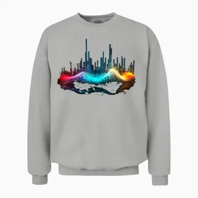 Bunter Musik Equalizer Techno Trance Unisex Sweatshirt - Ash