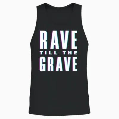 Techno Lover Rave Till the Grave Vibes Unisex Tank Top - Black