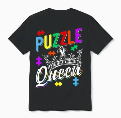 Puzzle Queen Gifts Lover Puzzle Love T-Shirt, Black, S Unisex T-Shirt - Black
