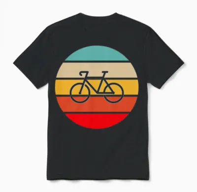 Bicycle Retro Unisex T-Shirt - Black