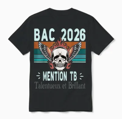 Baccalauréat 2026 Cadeau Réussite Bac Mention Tb Bachelier Unisex T-Shirt - Black