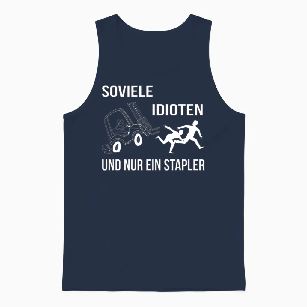 Warehouse Worker Forklift Operator Unisex Tank Top in Navy