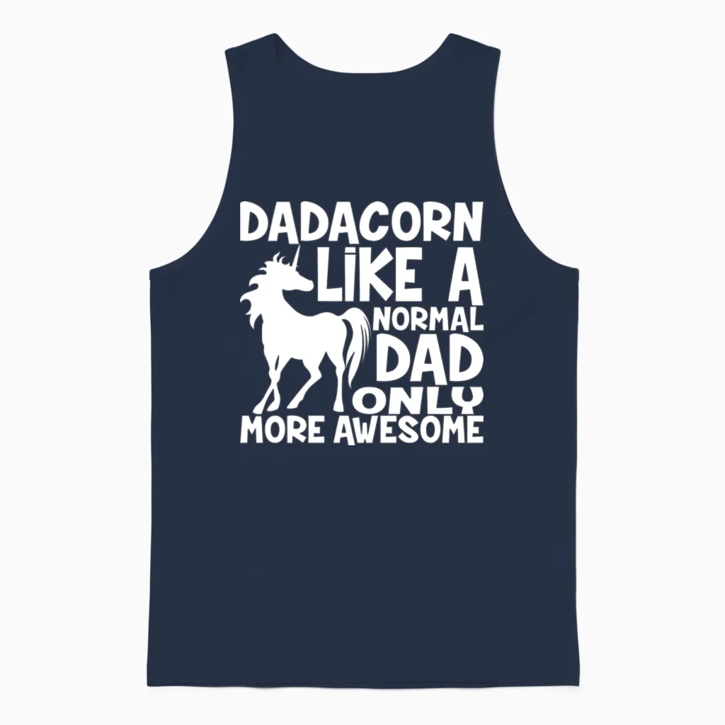 Dadacorn Lika Normal Dad Papa Father Unisex Tank Top in Navy