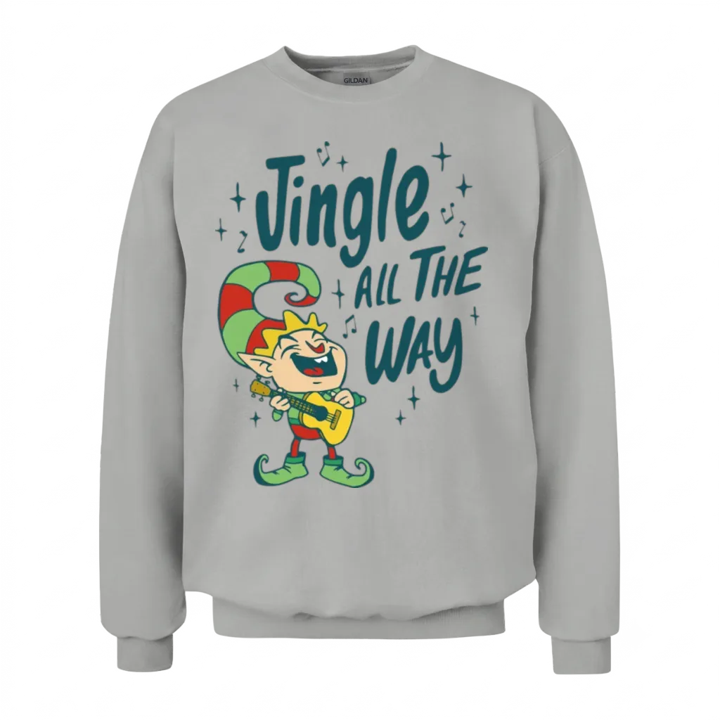 Funny Christmas Elf Unisex Sweatshirt - Ash