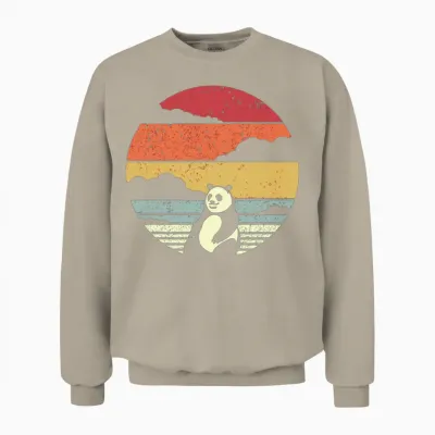Panda Retro Bear Unisex Sweatshirt - Sand