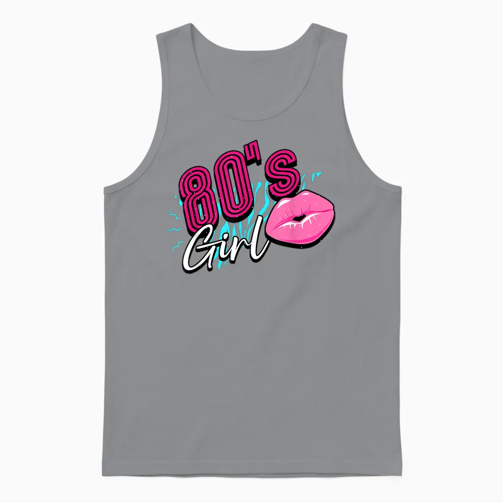 80er Jahre 80s Girl Unisex Tank Top in Sport Grey