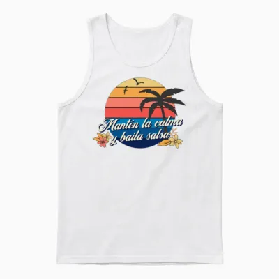 Baila Salsa Cubana for Salsa Dancers Unisex Tank Top - White