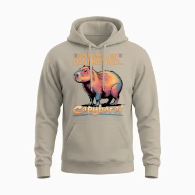 Funny Capybara Unisex Hoodie - Sand