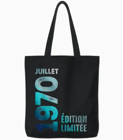 July 1970 Retro Year 1970 Vintage 1970 Limited Edition Tote Bags - Black