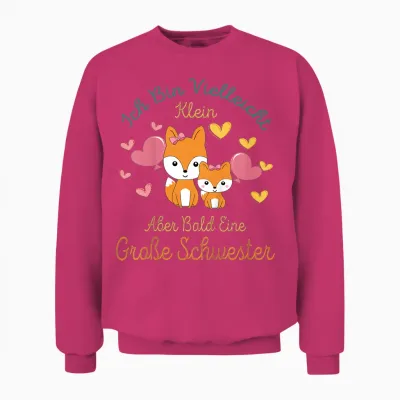 Children's T-Shirt with German Text "ich Bin Bald Eine Große Schwester 2025" [german Language] Unisex Sweatshirt - Heliconia
