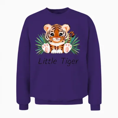 Cute Animal Little Tiger. Unisex Sweatshirt - Purple