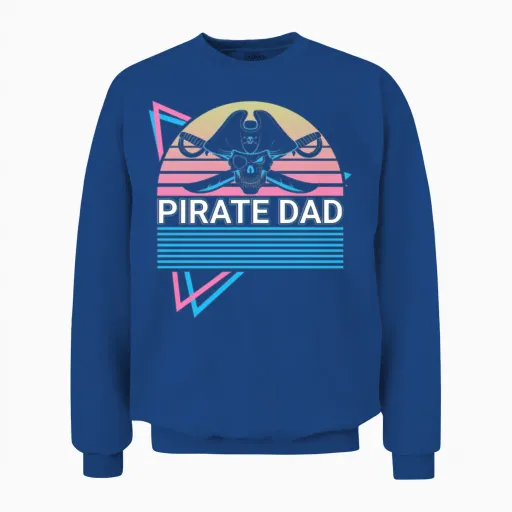 Pirate Dad Retro Unisex Sweatshirt - Royal
