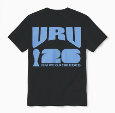 Fifa World Cup26 Uruguay Ball in Goal Unisex T-Shirt - Black