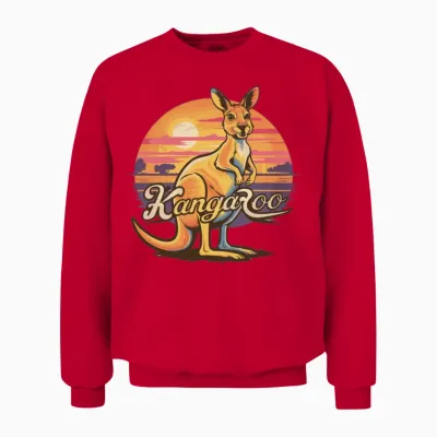 Funny Kangaroo Retro Vintage Unisex Sweatshirt - Red