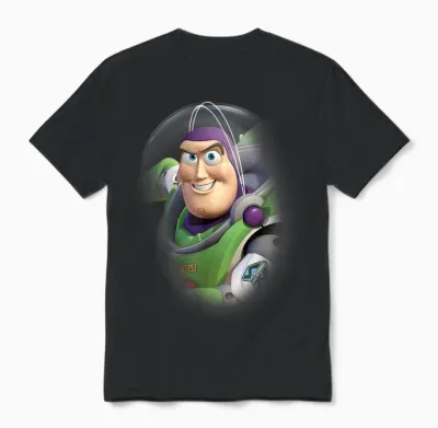 Disney Pixar Toy Story Buzz Lightyear Graphic T-Shirt Grin T-Shirt, Black, S Unisex T-Shirt - Black
