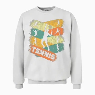 Retro Tennis Player Unisex Sweatshirt - White